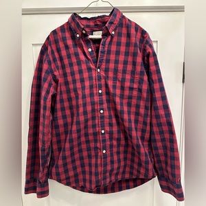 Jcrew Men’s Button Down Checkered Shirt, Size L